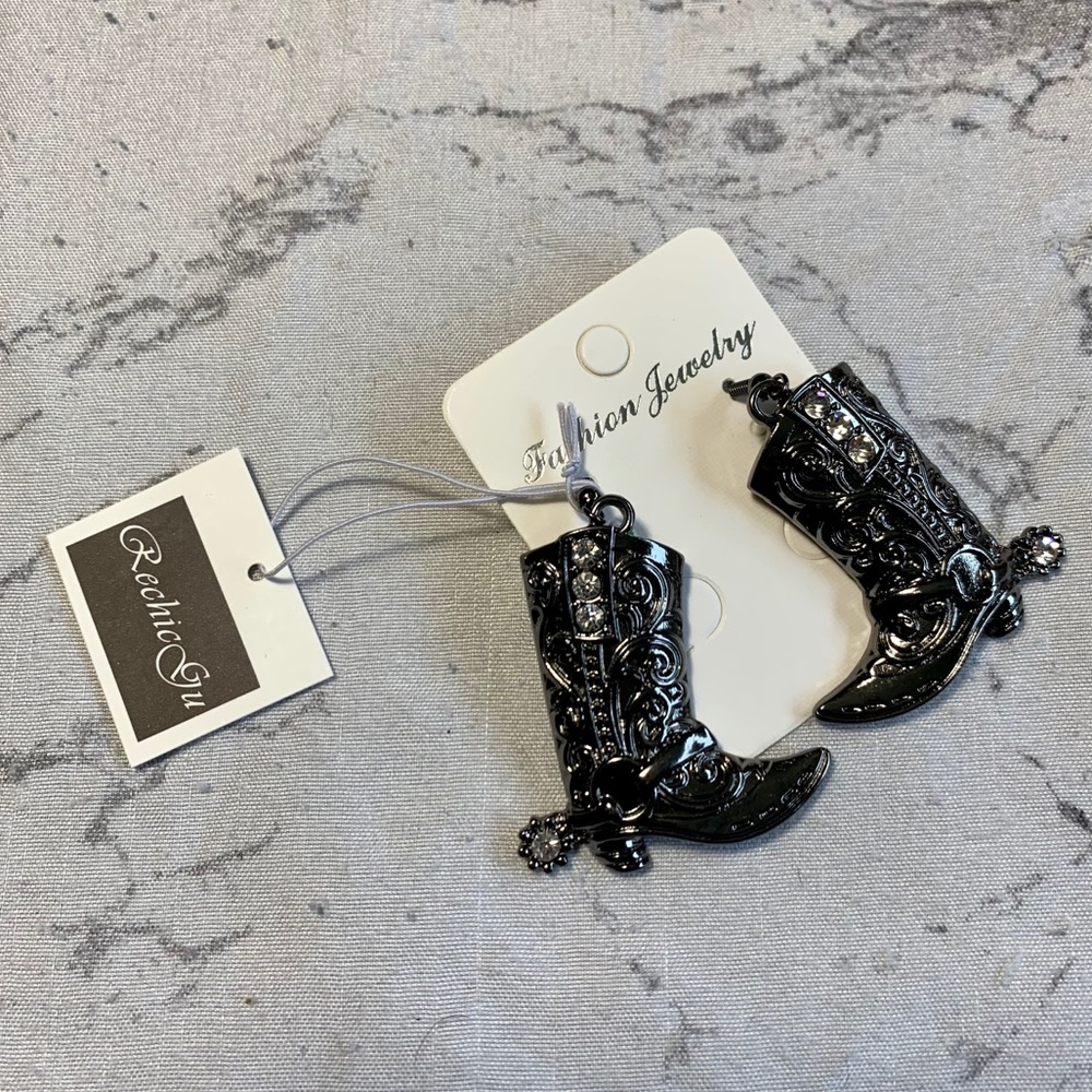 Cowboy Boot Dangle Earrings - Picture 4 of 4